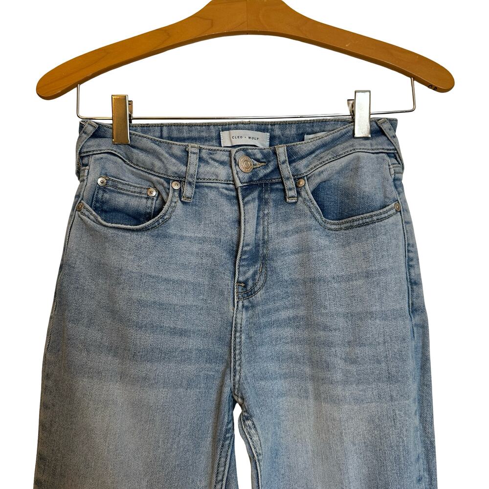Cleo + Wolf Alpine High Rise Bootcut Stretch Jeans Light Wash Blue Denim Size 26 - Picture 5 of 10